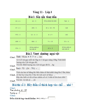 Đề thi Violympic môn Toán lớp 3 vòng 11 - Năm học 2015-2016
